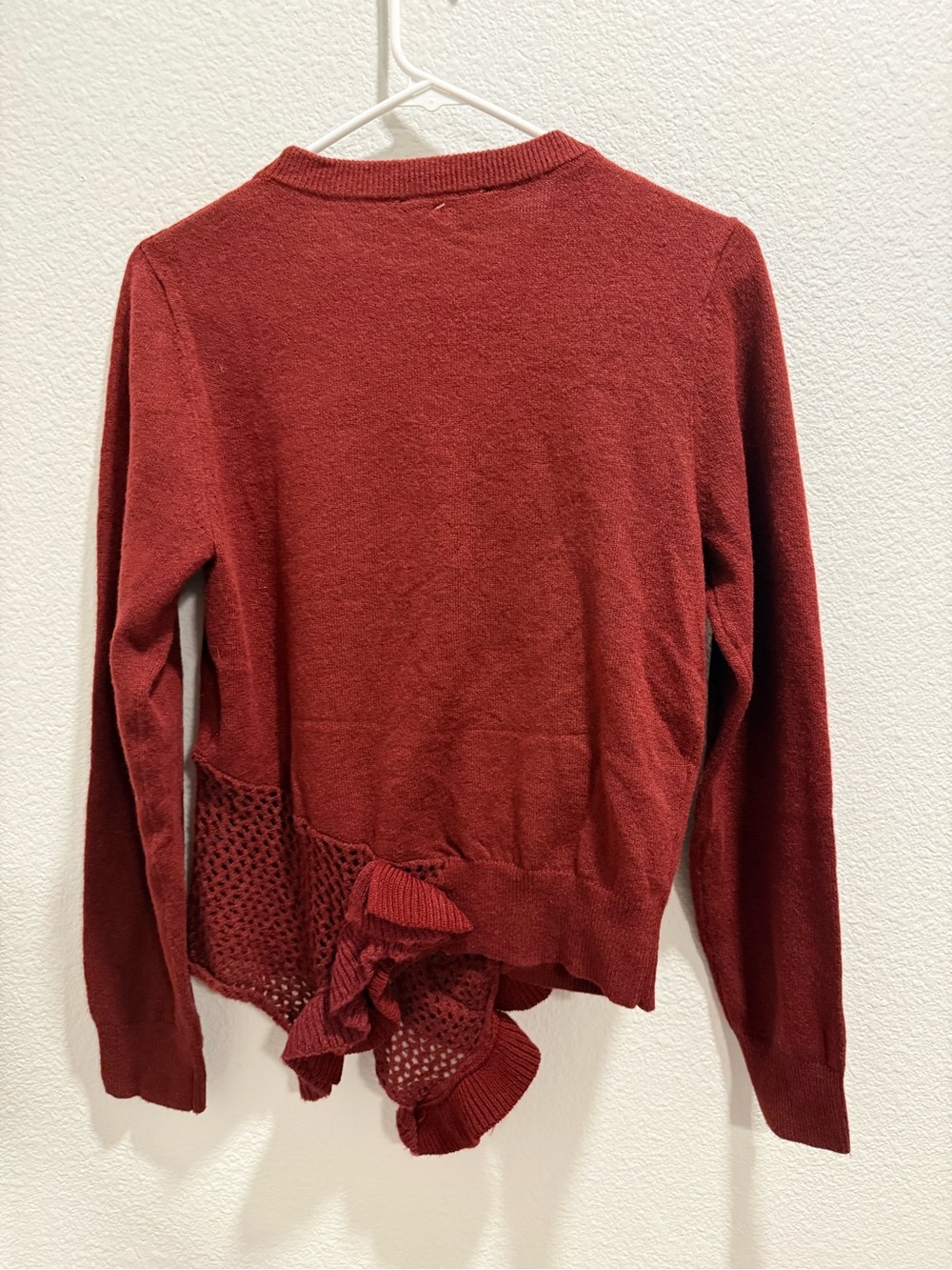 Zara Maroon Ribbed Knit Pullover - Picture 5 of 5